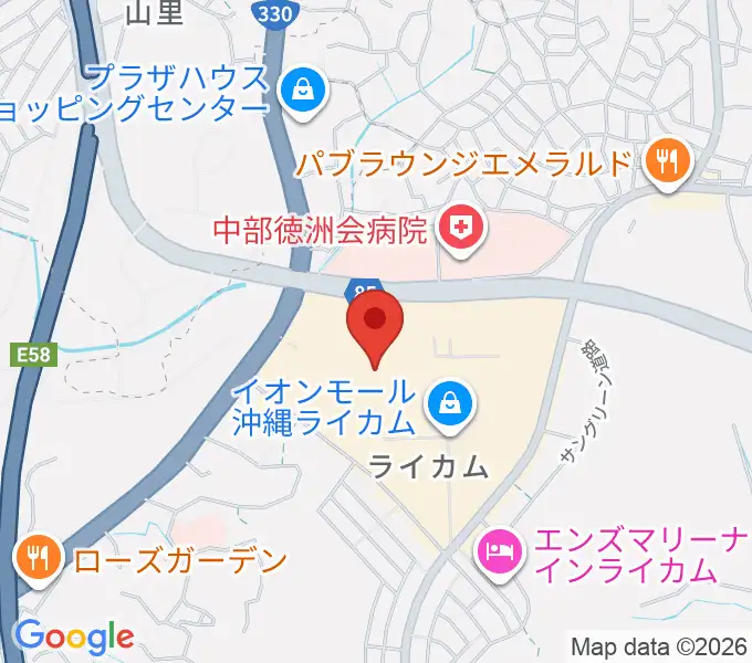 島村楽器 イオンモール沖縄ライカム店の地図