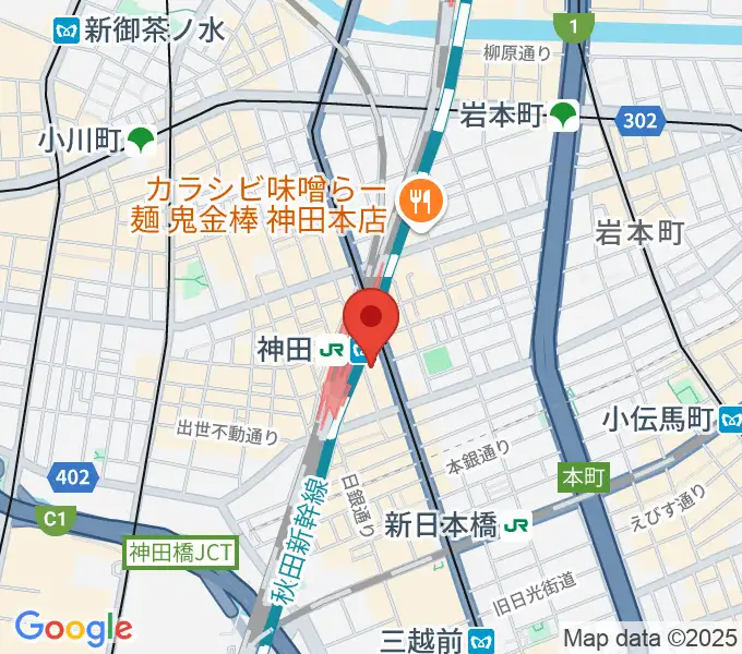スタジオ音楽館 神田駅前の地図