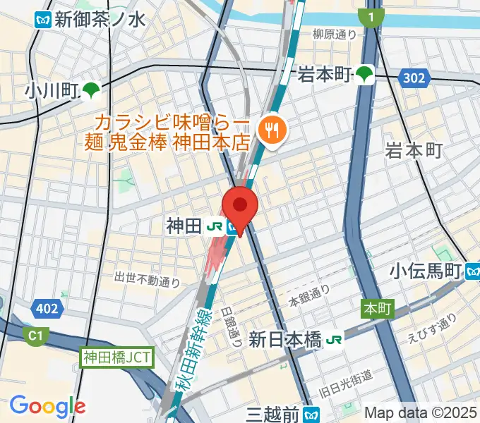 スタジオ音楽館 神田駅前の地図
