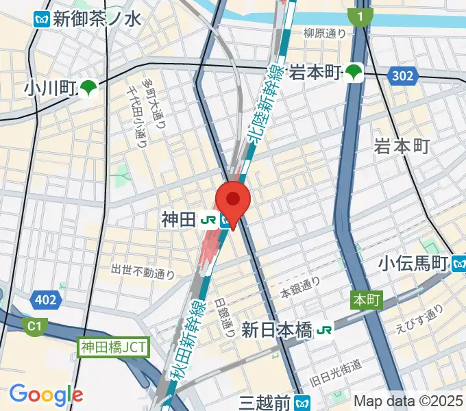 スタジオ音楽館 神田駅前の地図