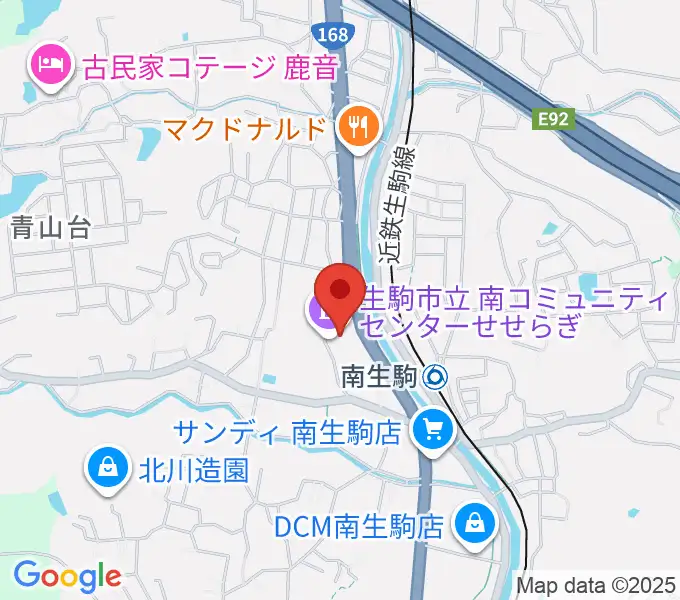 生駒市立南コミュニティセンターせせらぎの地図