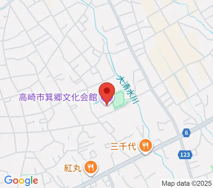 高崎市箕郷文化会館の地図