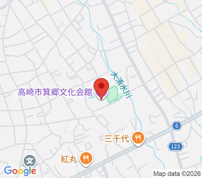 高崎市箕郷文化会館の地図