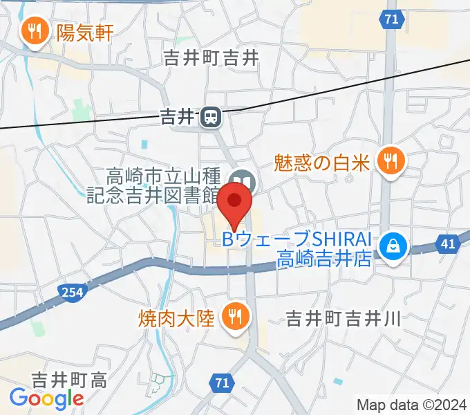 吉井文化会館の地図