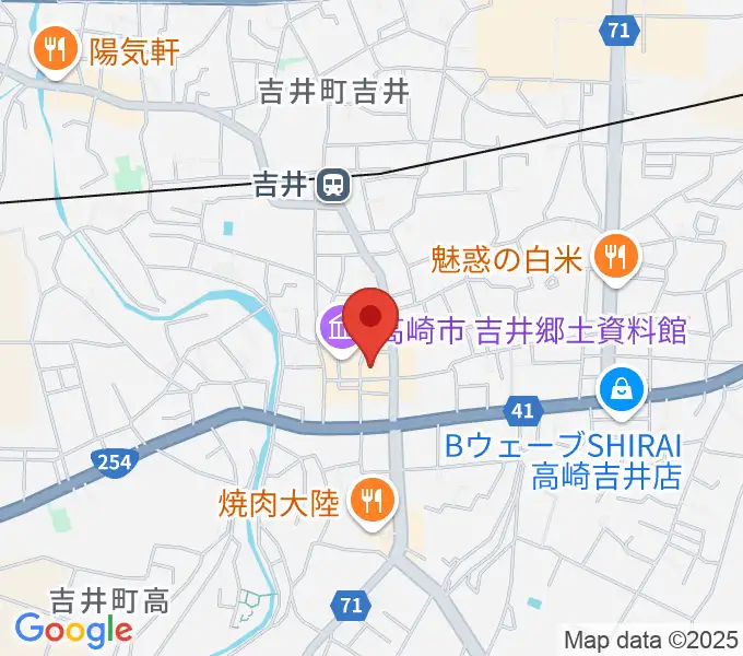 吉井文化会館の地図
