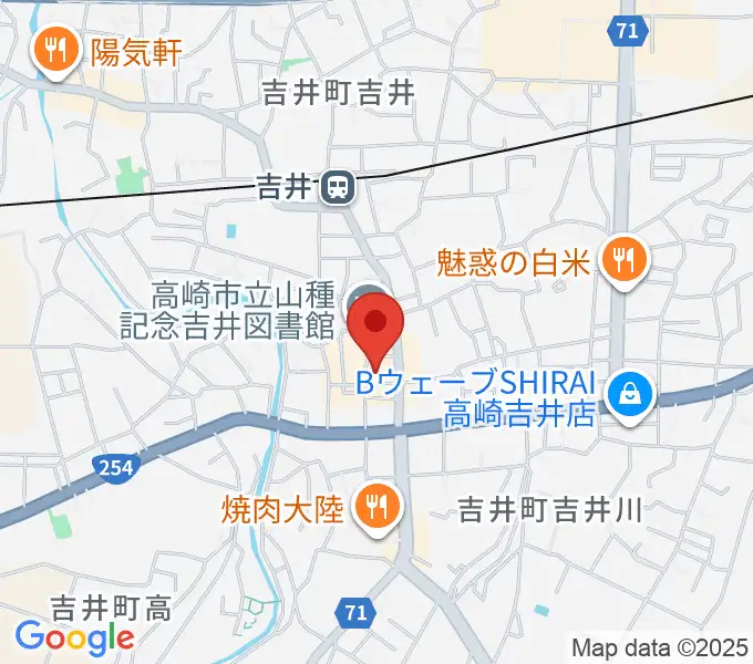 吉井文化会館の地図