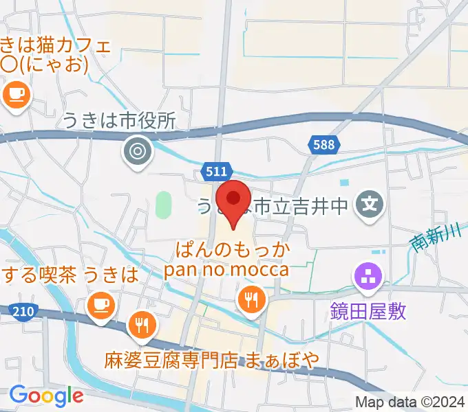 うきは市白壁ホールの地図