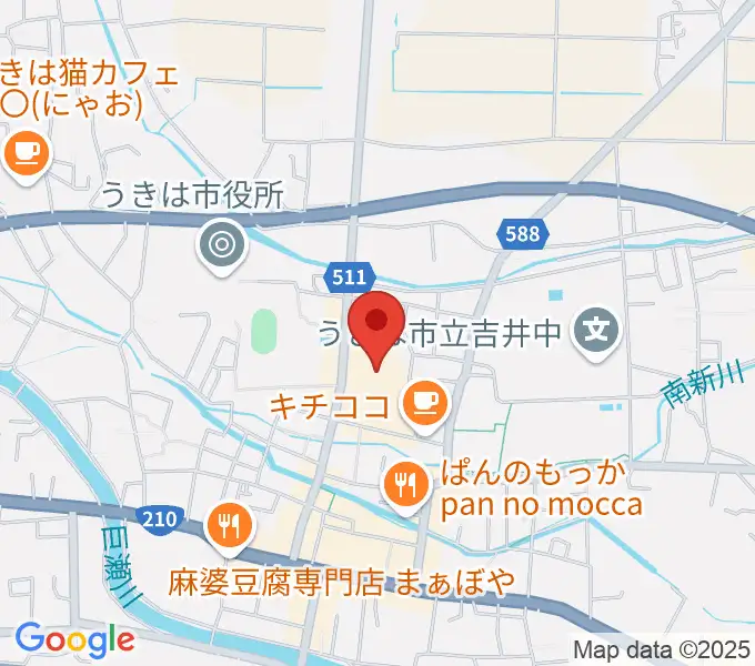 うきは市白壁ホールの地図