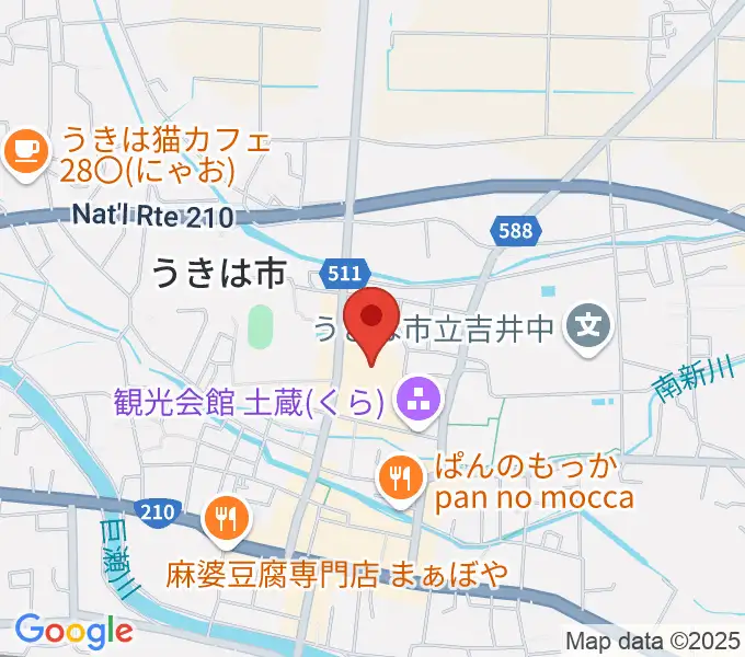 うきは市白壁ホールの地図