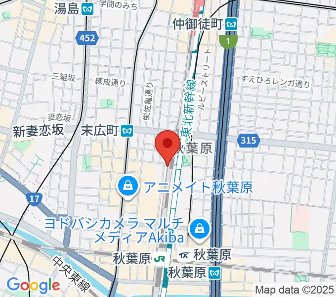 TAIKO-LAB秋葉原の地図