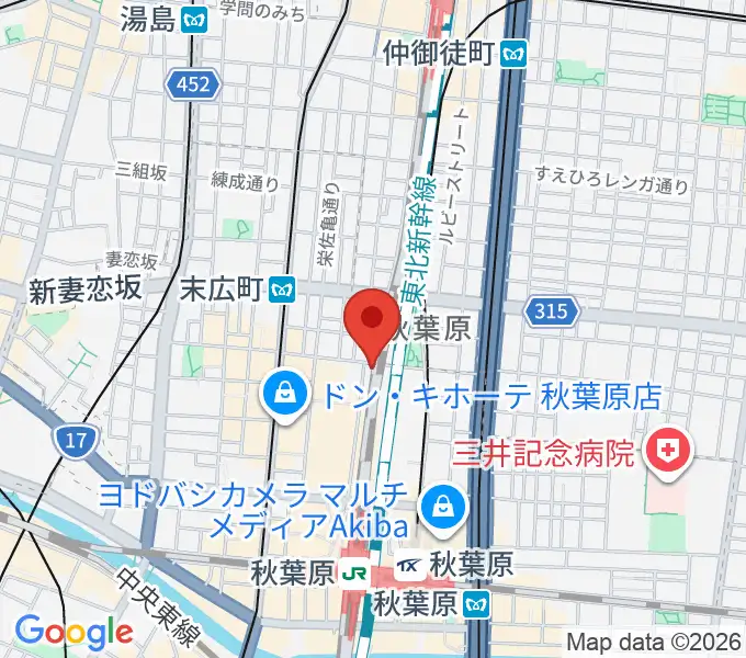 TAIKO-LAB秋葉原の地図