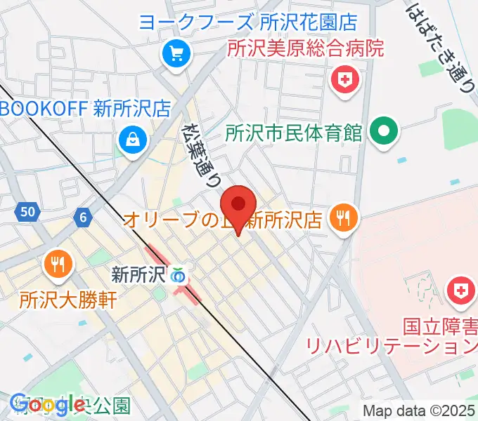 Y.Y Music Studio 新所沢店の地図