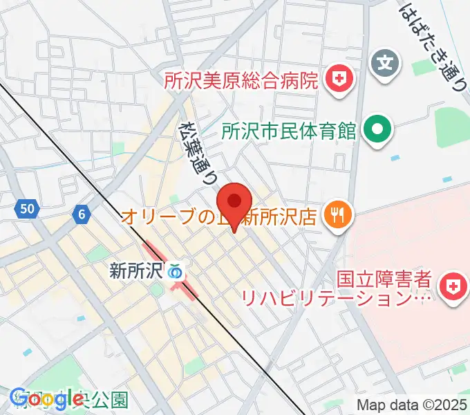 Y.Y Music Studio 新所沢店の地図