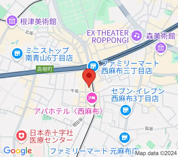 霞町音楽堂の地図