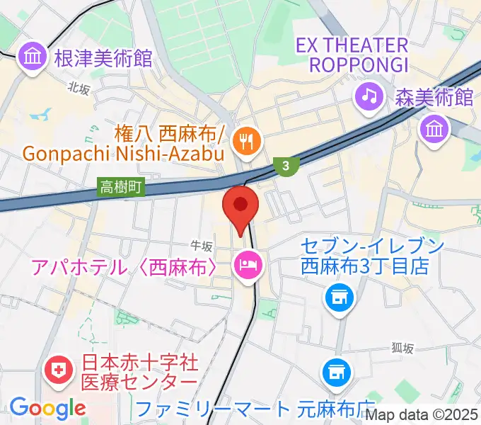 霞町音楽堂の地図