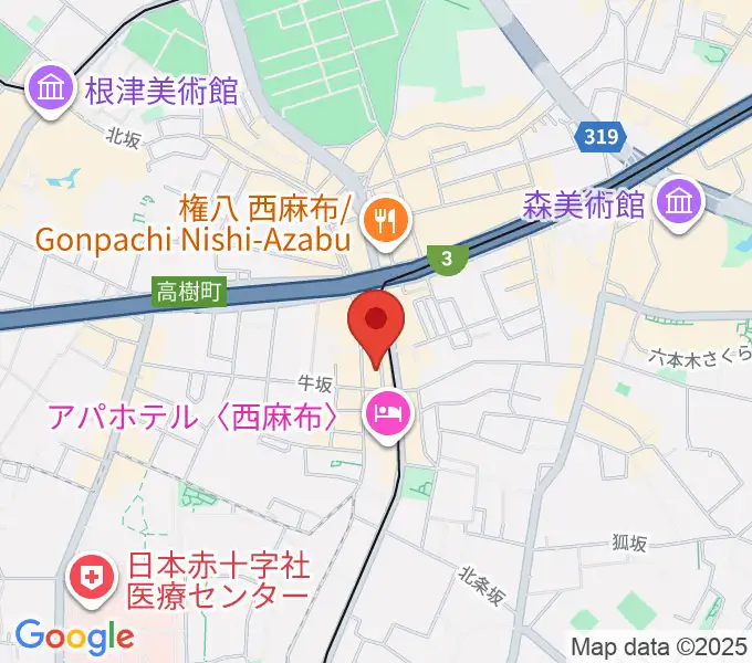 霞町音楽堂の地図