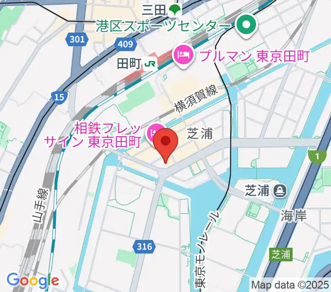 港プラチナム音楽ホールの地図