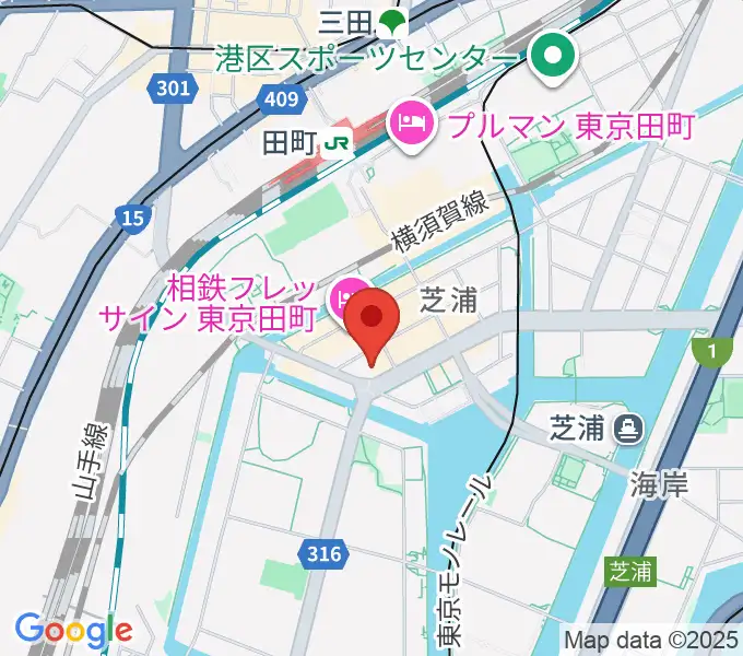 港プラチナム音楽ホールの地図