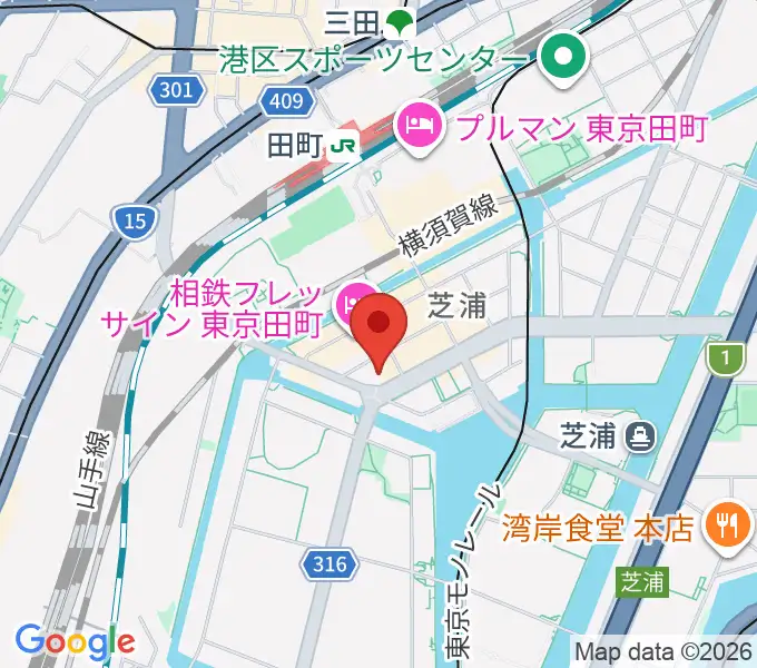 港プラチナム音楽ホールの地図