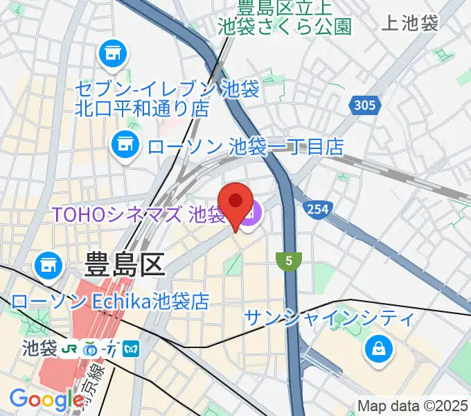 TOHOシネマズ池袋の地図