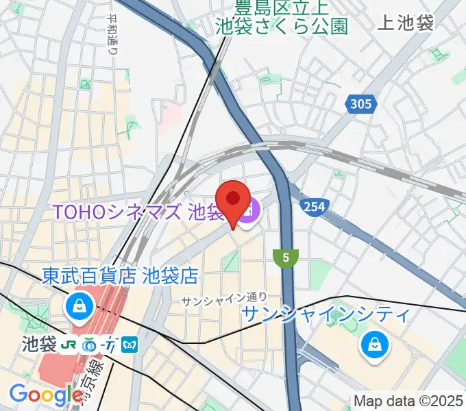TOHOシネマズ池袋の地図