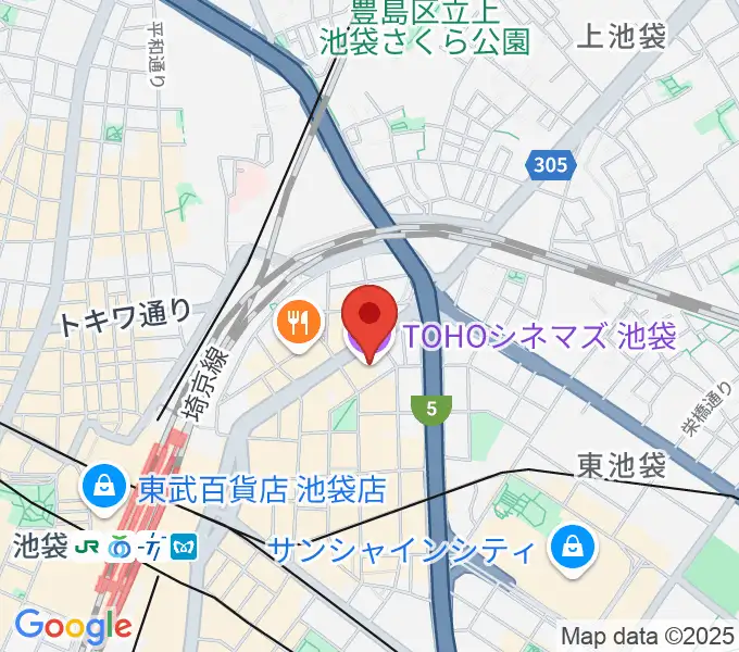 TOHOシネマズ池袋の地図
