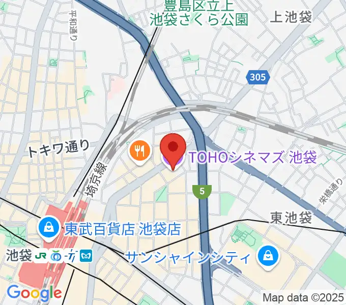 TOHOシネマズ池袋の地図
