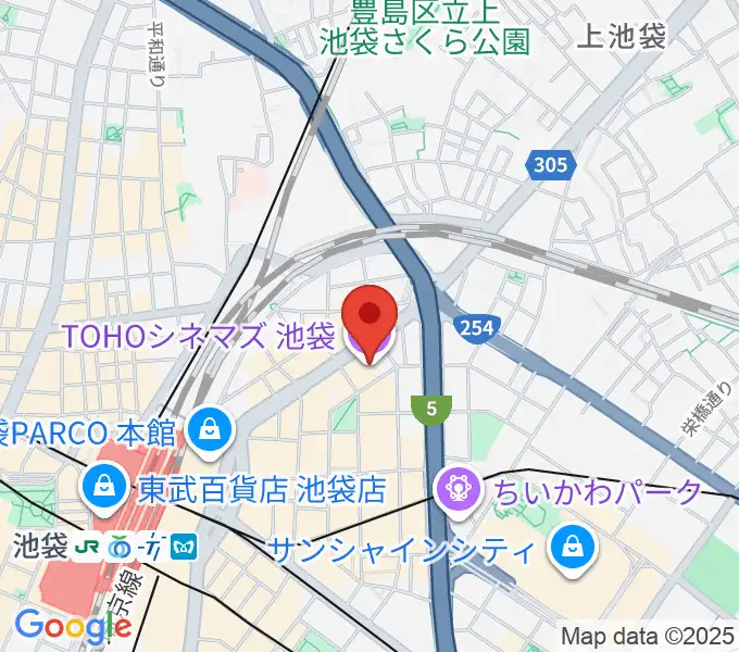 TOHOシネマズ池袋の地図
