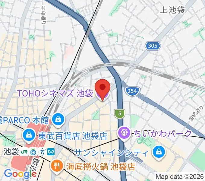 TOHOシネマズ池袋の地図