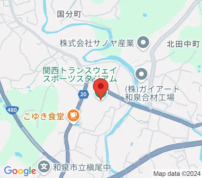 関西トランスウェイスポーツスタジアムの地図