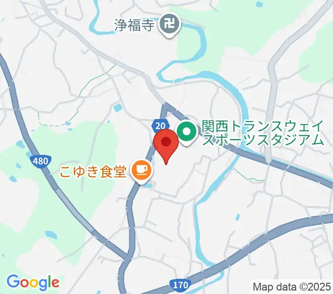 関西トランスウェイスポーツスタジアム野球場の地図