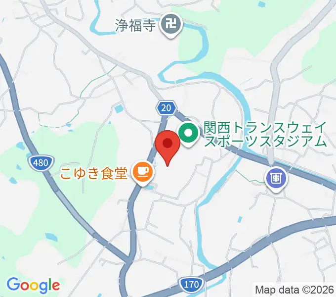 関西トランスウェイスポーツスタジアム野球場の地図
