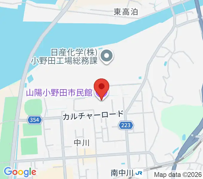 山陽小野田市民館の地図