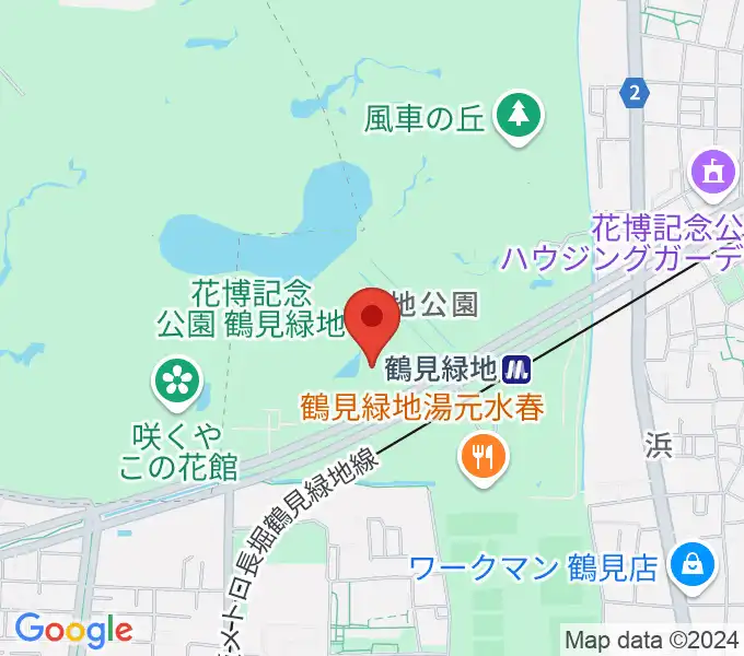 ハナミズキホール（水の館ホール）の地図