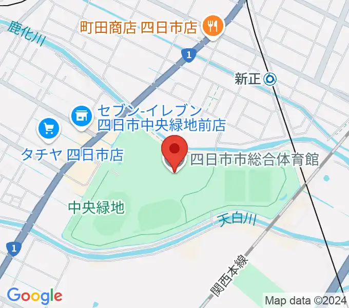 四日市市総合体育館の地図