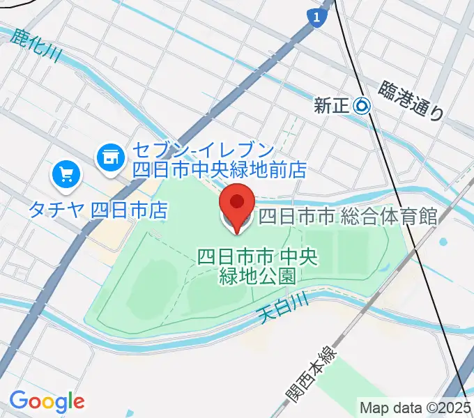 四日市市総合体育館の地図