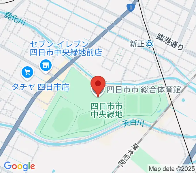 四日市市総合体育館の地図