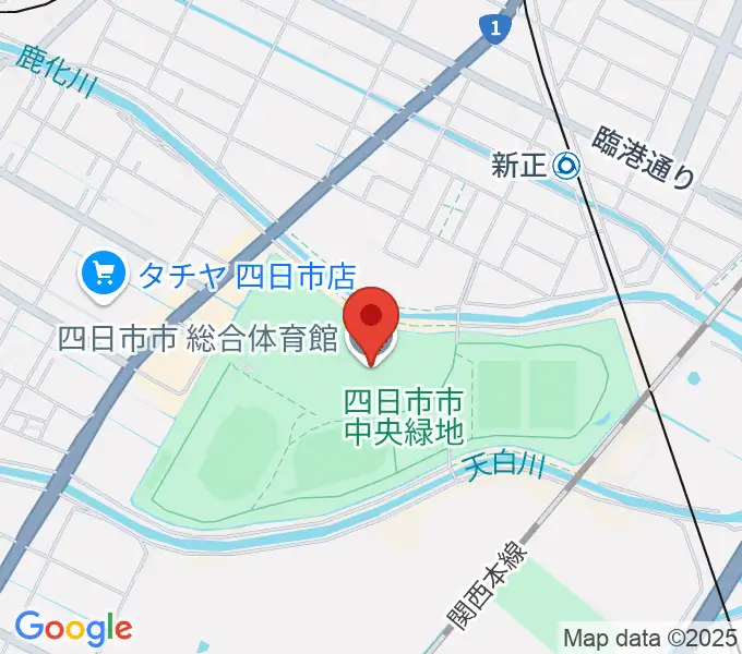四日市市総合体育館の地図
