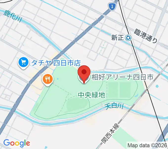相好アリーナ四日市の地図