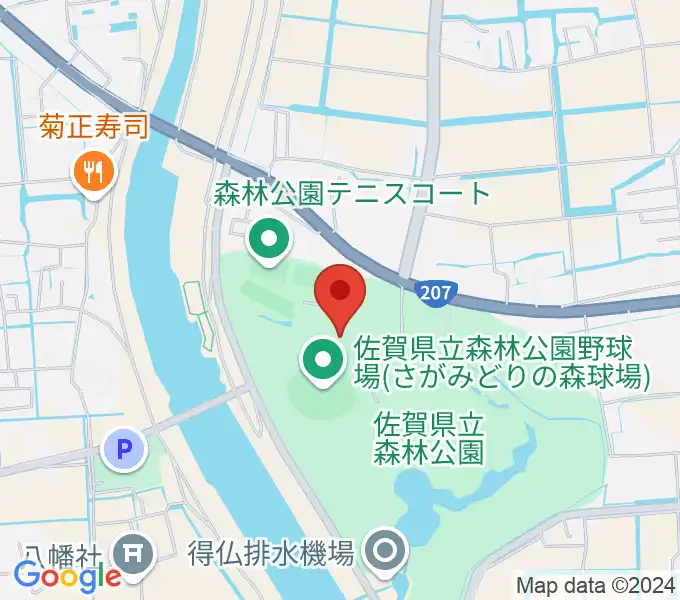 さがみどりの森球場の地図