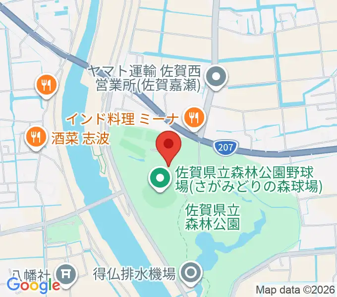 さがみどりの森球場の地図