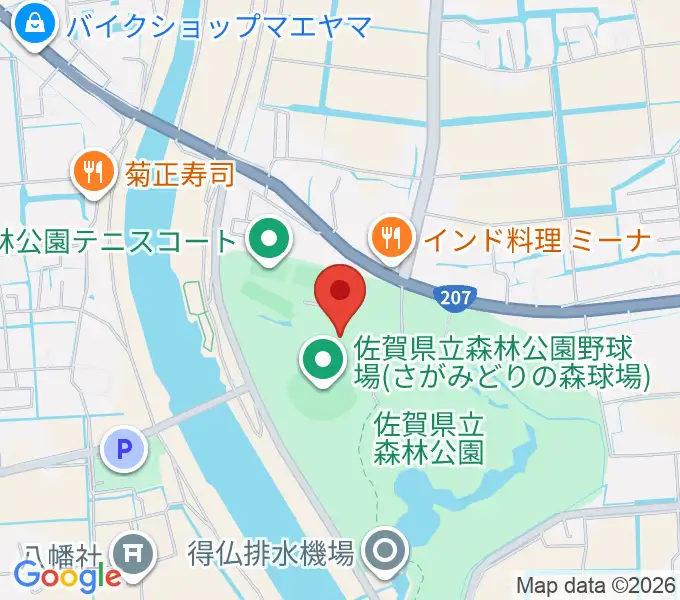 さがみどりの森球場の地図