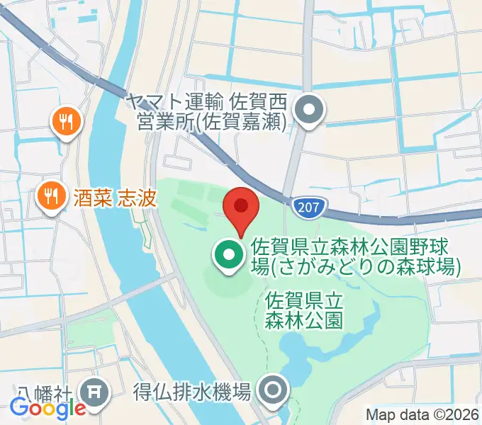 さがみどりの森球場の地図