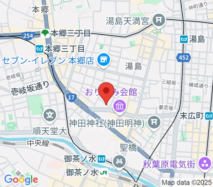 サウンドナイン御茶ノ水店の地図