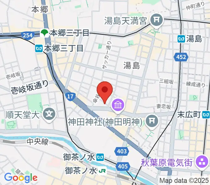 サウンドナイン御茶ノ水店の地図