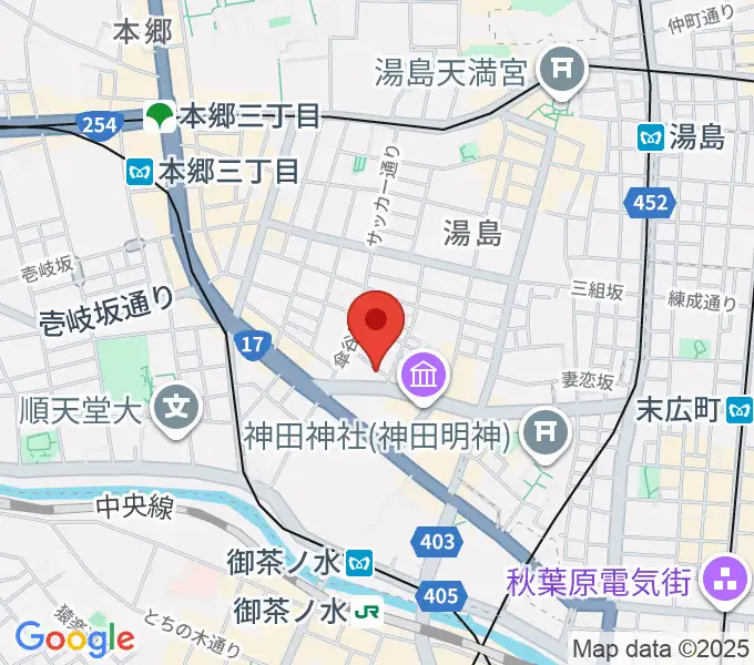 サウンドナイン御茶ノ水店の地図