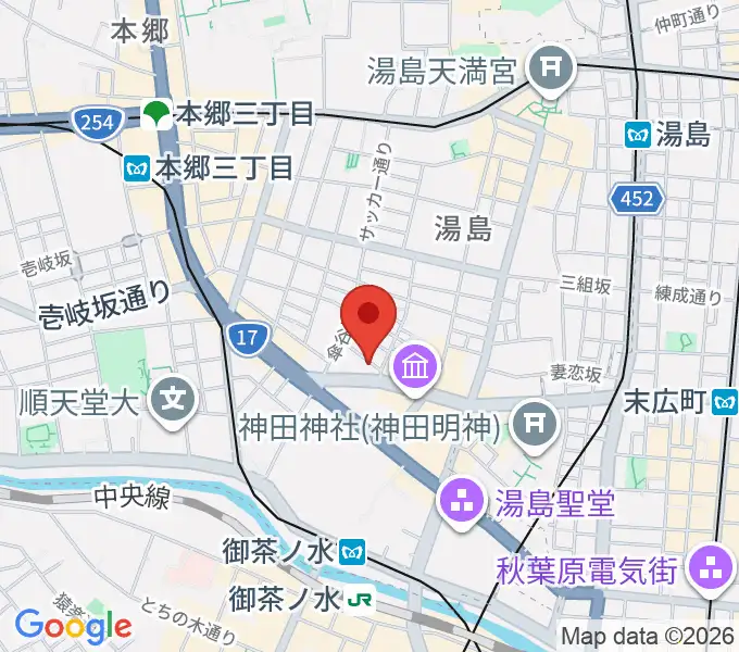 サウンドナイン御茶ノ水店の地図