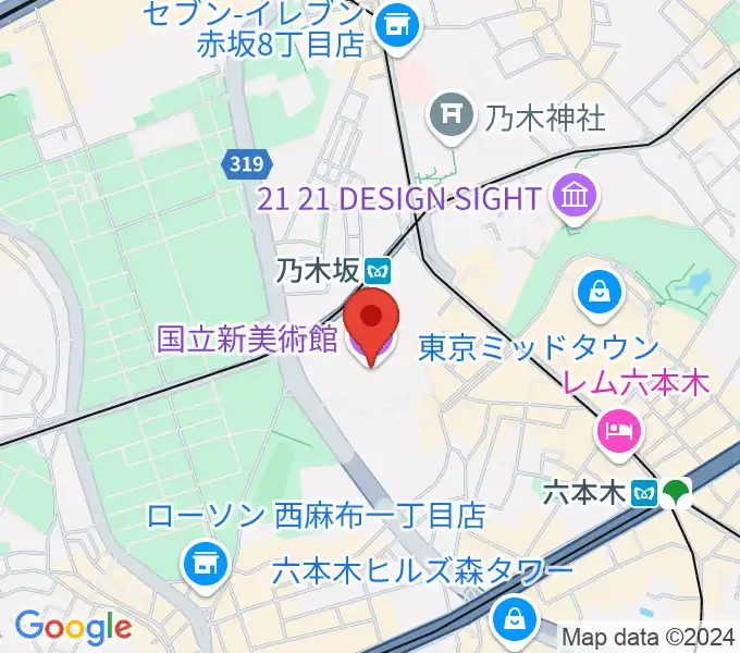 国立新美術館の地図