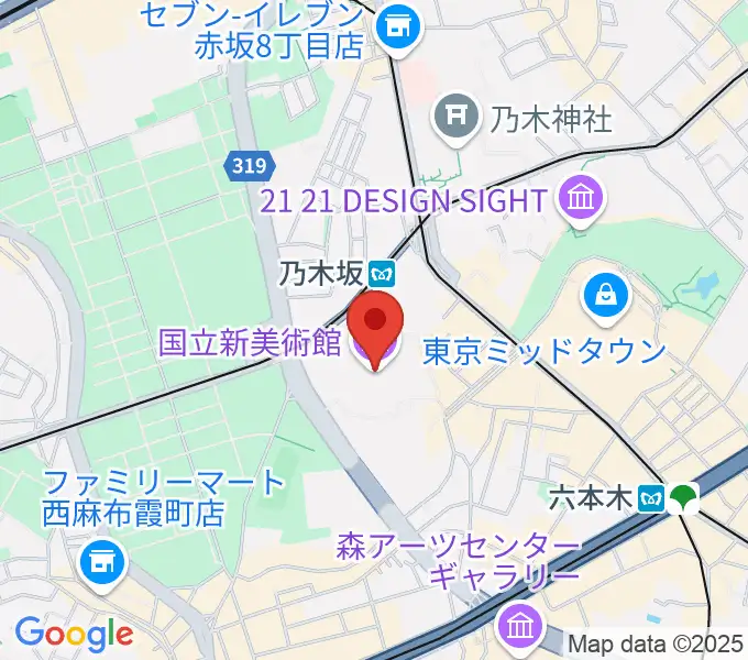 国立新美術館の地図