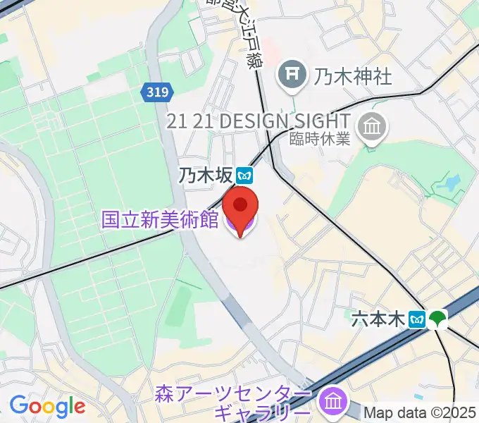 国立新美術館の地図
